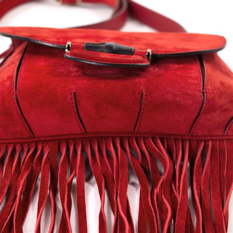 gucci leather shoulder bag fringe|authentic gucci shoulder bag.